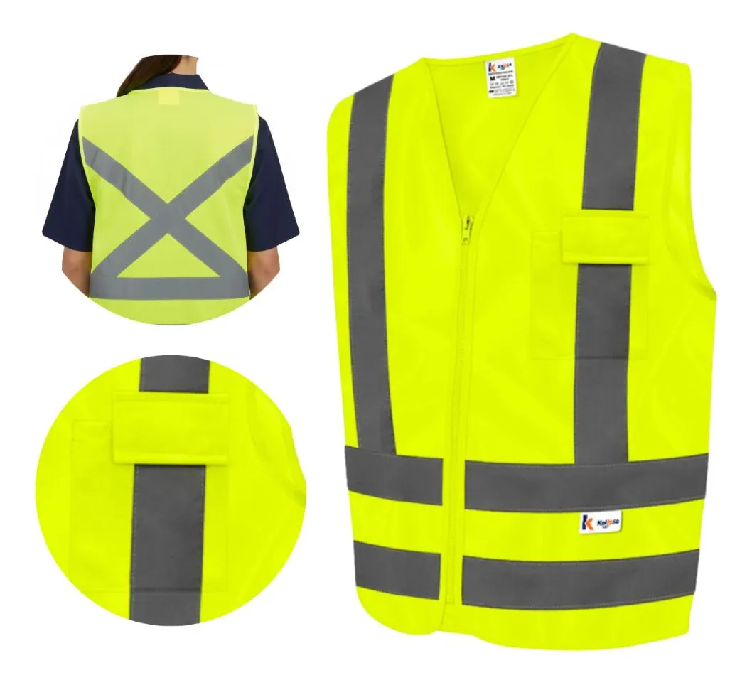 KALIPSO - Colete Refletivo C/ 1 Bolso Verde T-G