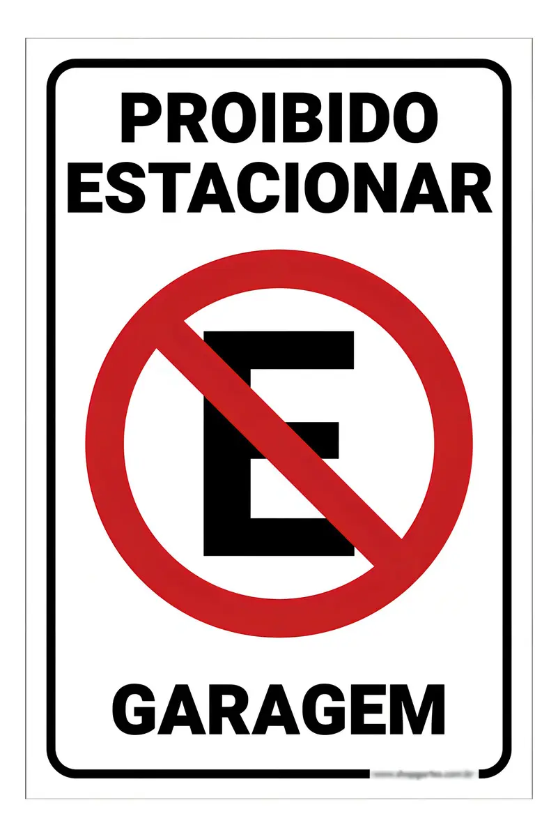 Placa Proibido Estacionar