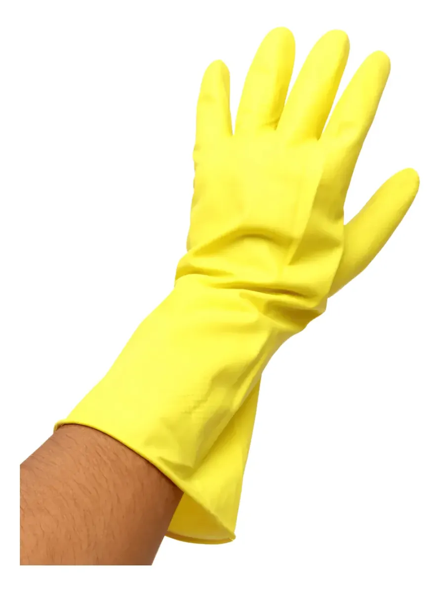 PLASTCOR - Luva De Latex Amarela Acabamento Liso LTX 600 TAM.09 CA 34.143
