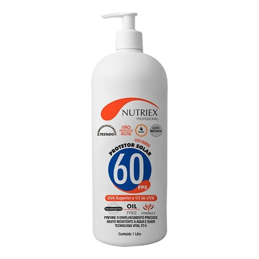 Nutriex - Protetor Bloqueador Solar FPS 60 Bombona com 1 Litro