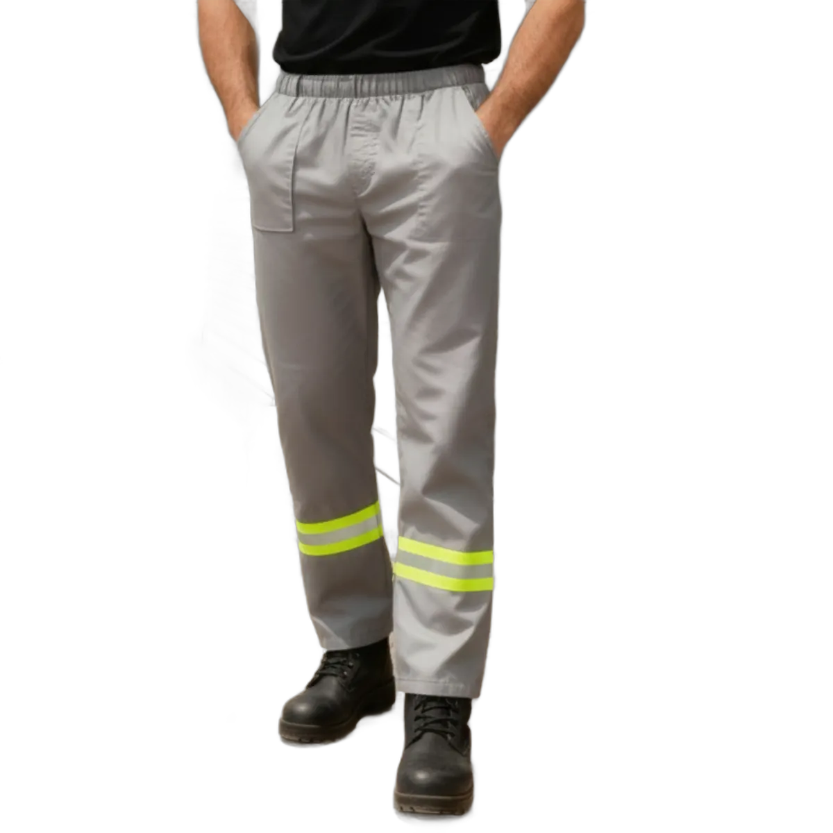 Calça Brim Refletiva Cinza TAM P