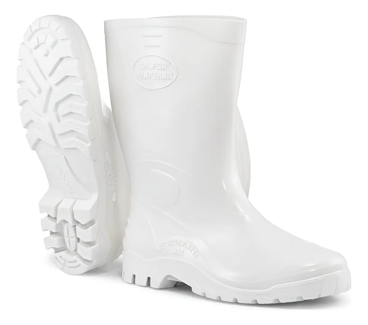Calfor Pampeana - Bota De Pvc Branca Stivaletto 26.5cm - Tam 39