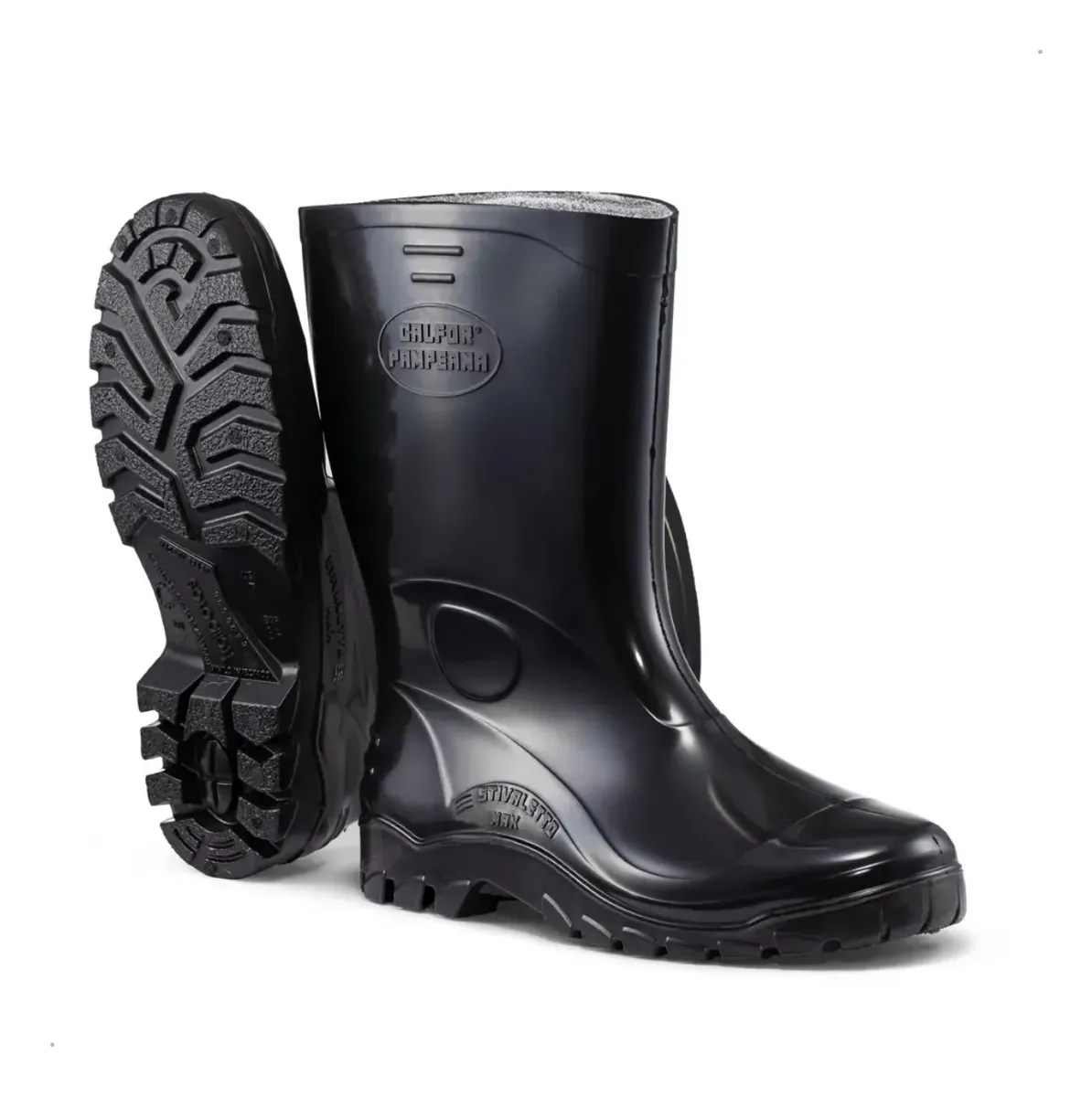 Calfor Pampeana - Bota de PVC Preta Stivaletto 26.5CM - TAM 43